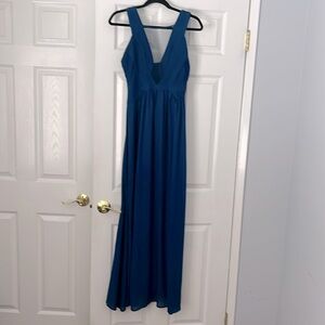 Lulus size small blue maxi dress with illusion.